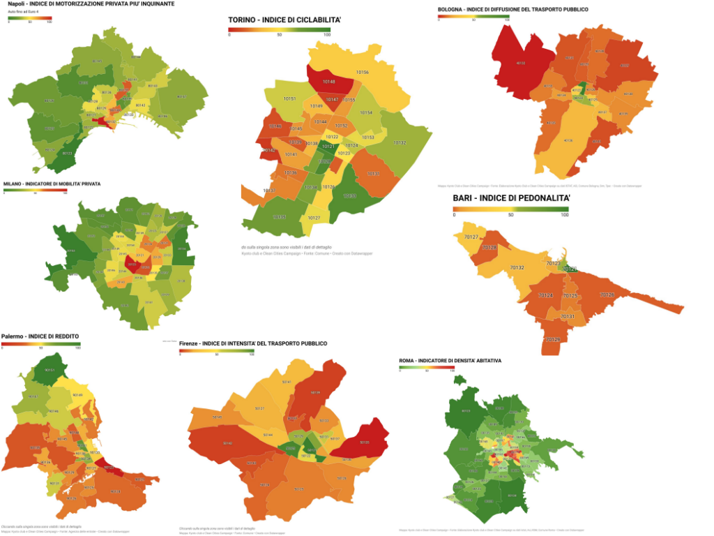 Mobilità, da Torino a Bari: periferie troppo dipendenti dalle auto e senza infrastrutture. Kyoto Club: “Servono investimenti e tpl rapido”